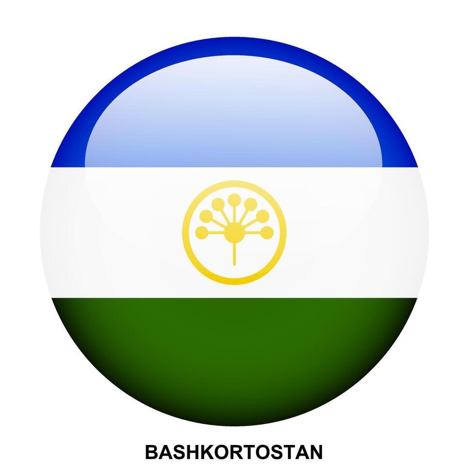 BASHKORTOSTAN flag button on white background vector