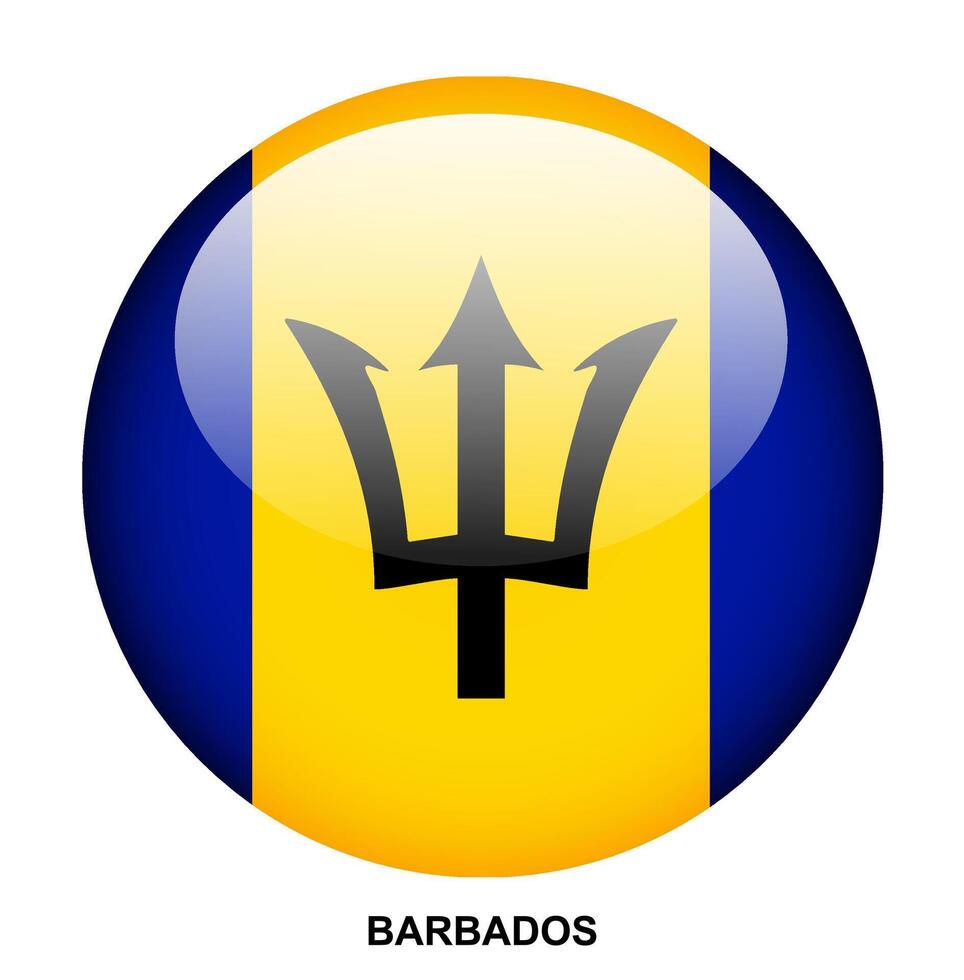 BARBADOS flag button on white background vector