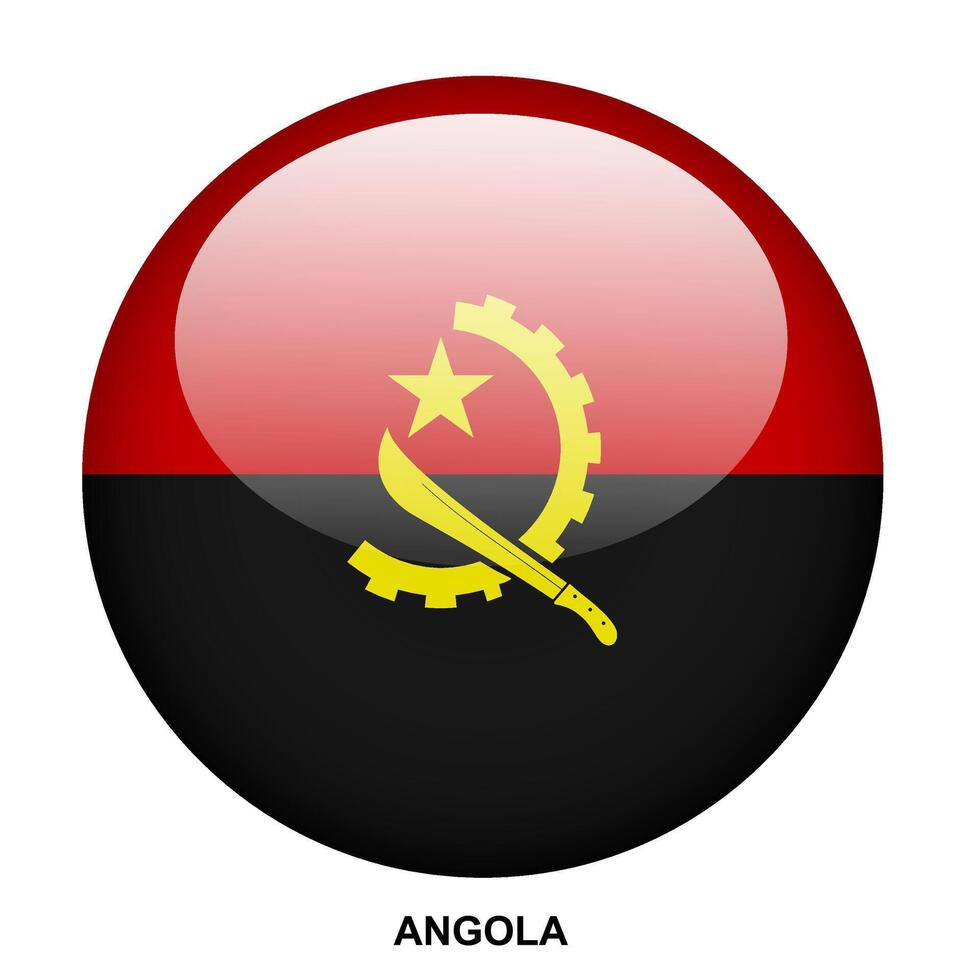 ANGOLA flag button on white background vector