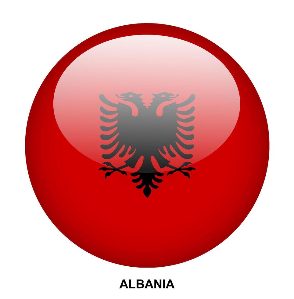ALBANIA flag button on white background vector