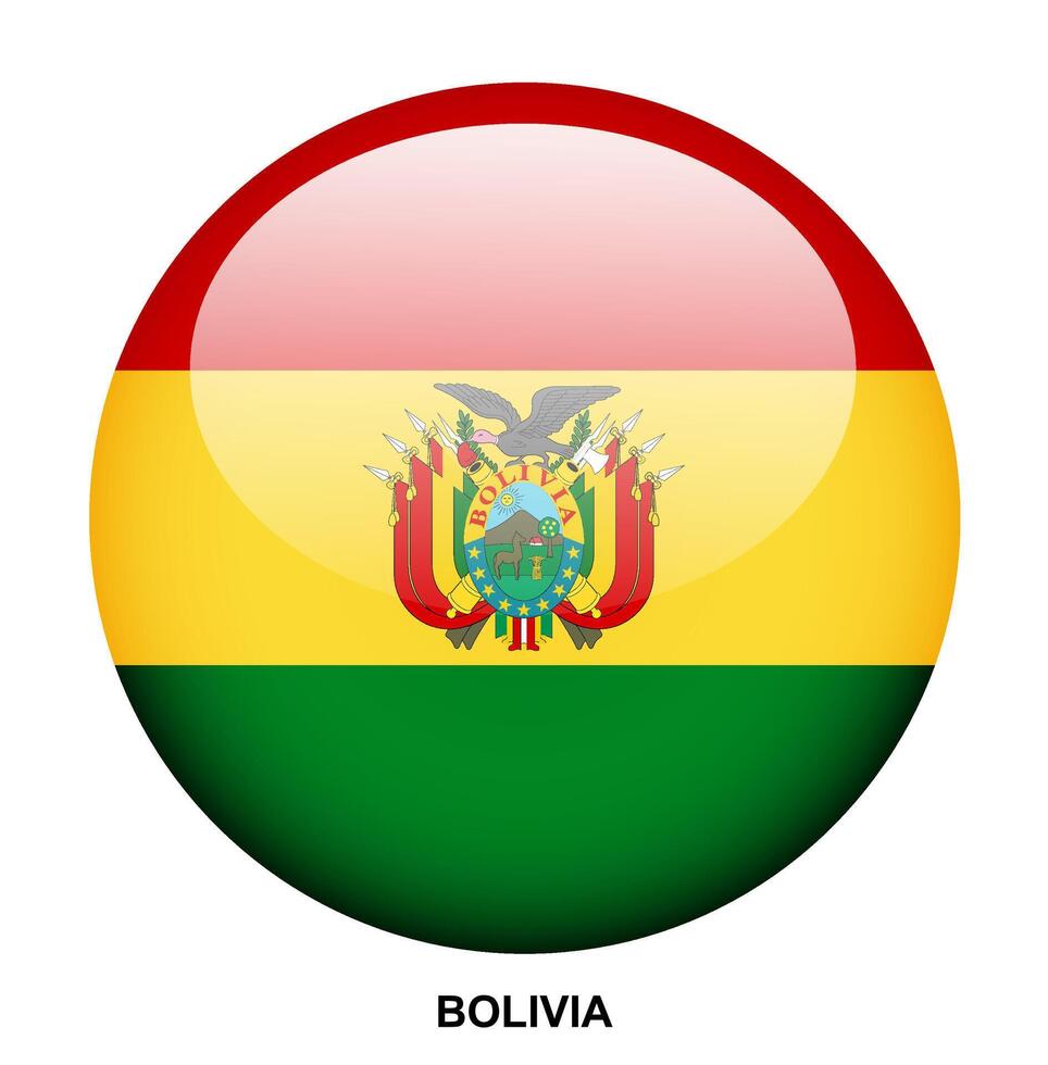 BOLIVIA flag button on white background vector