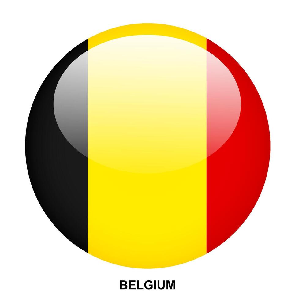 BELGIUM flag button on white background vector