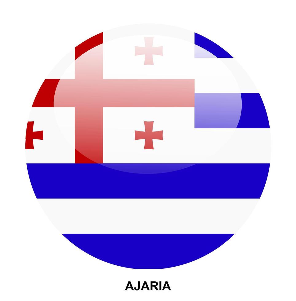 AJARIA flag button on white background vector