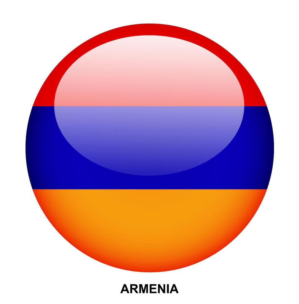 ARMENIA flag button on white background vector