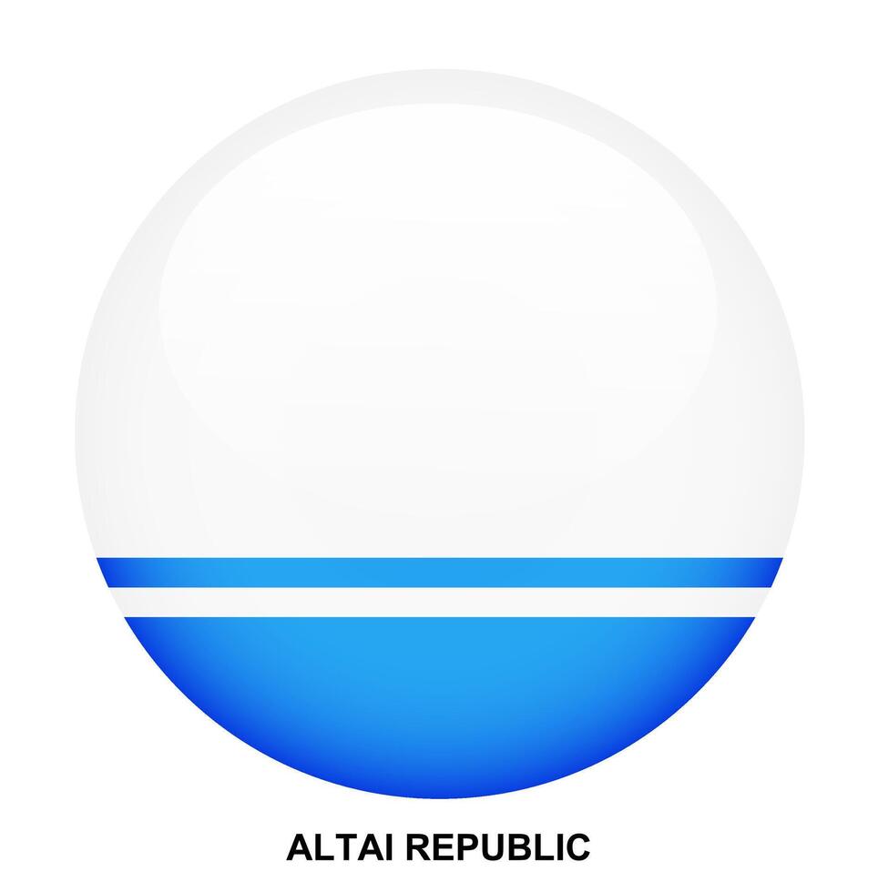 ALTAI REPUBLIC flag button on white background vector