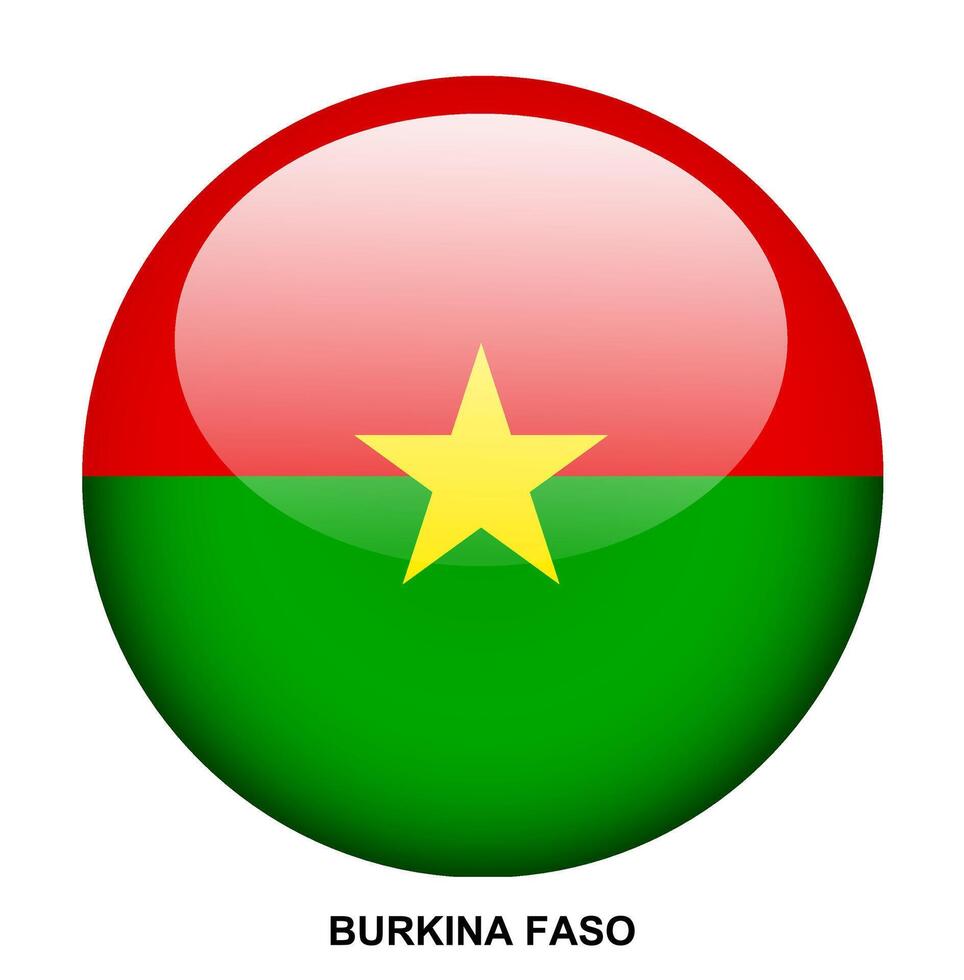 BURKINA FASO flag button on white background vector