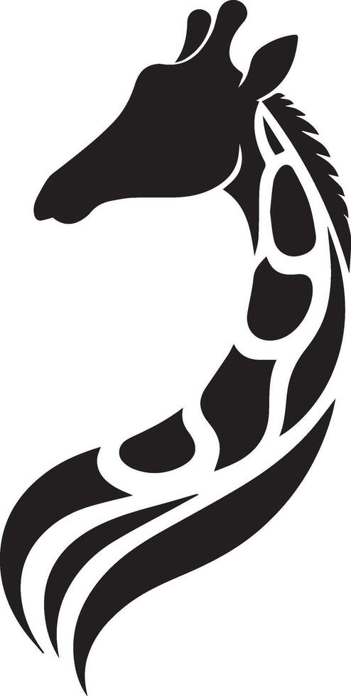 Giraffe silhouette. Giraffe black icon on white background. Giraffe head silhouette. white background. illustration vector