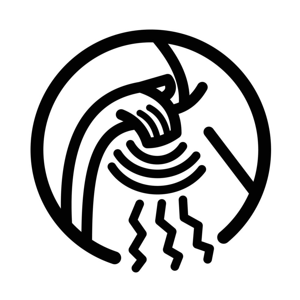 Shoulder muscle pain icon illustration with black outline isolated on square white background. Simple flat cartoon art styled drawing. vector