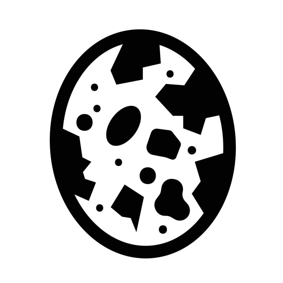 Quail egg with spotted shell icon illustration with black outline isolated on square white background. Simple flat cartoon art styled drawing. vector