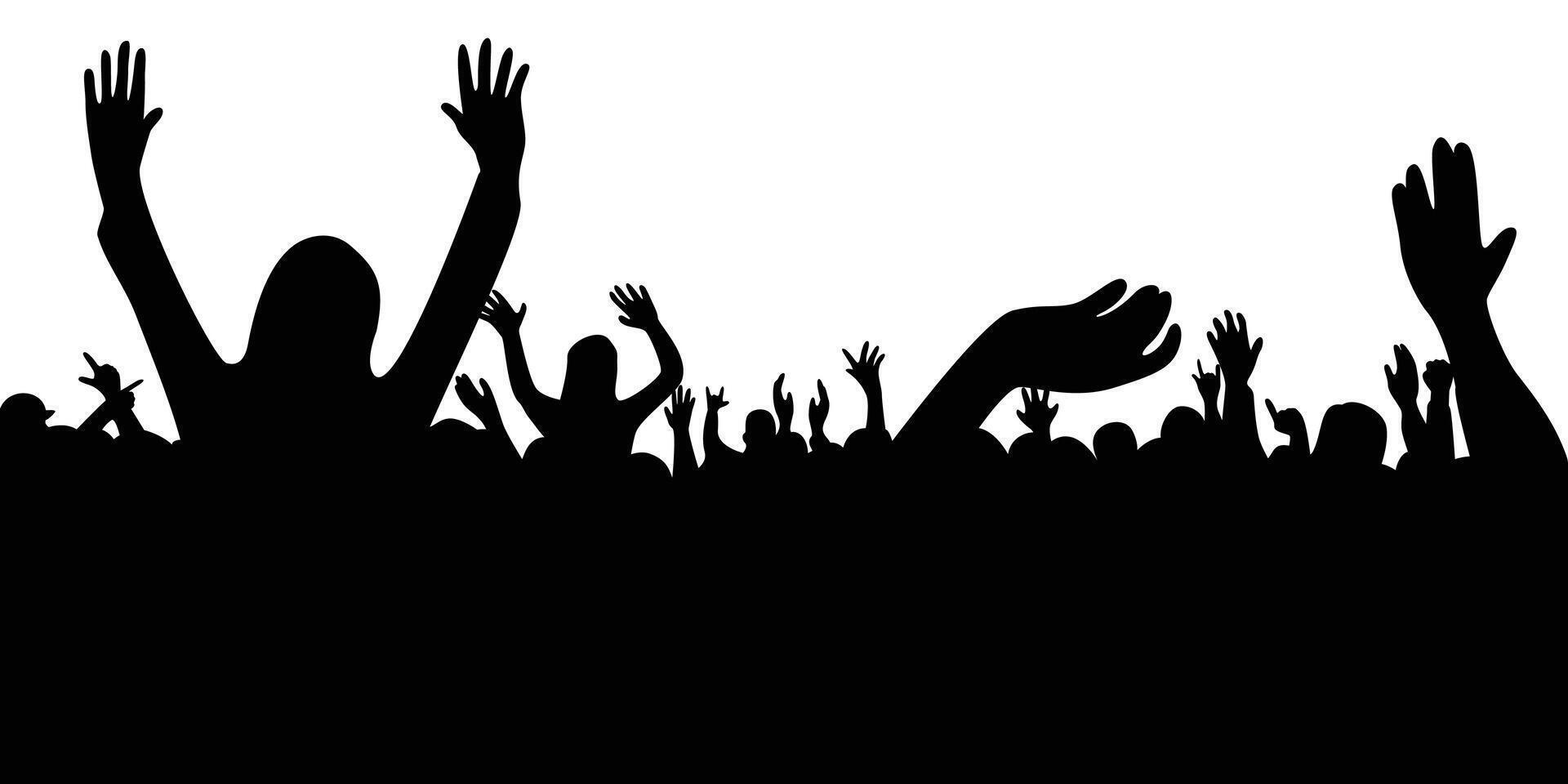 audience concert silhouette. people crowd in festival icon, sign and symbol. vector