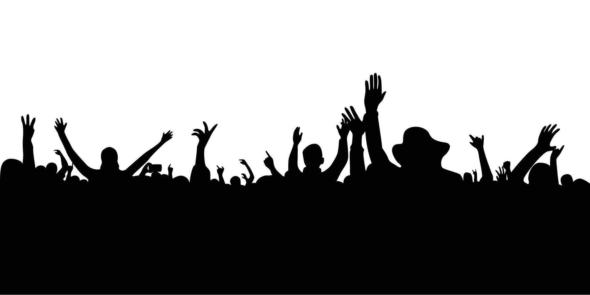 audience concert silhouette. people crowd in festival icon, sign and symbol. vector