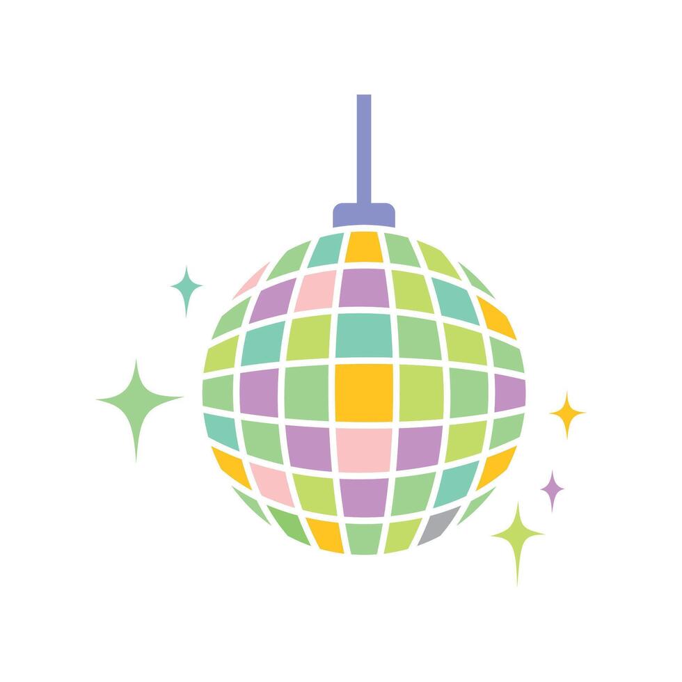 disco lamp silhouette design. discotheque party decoration. vector