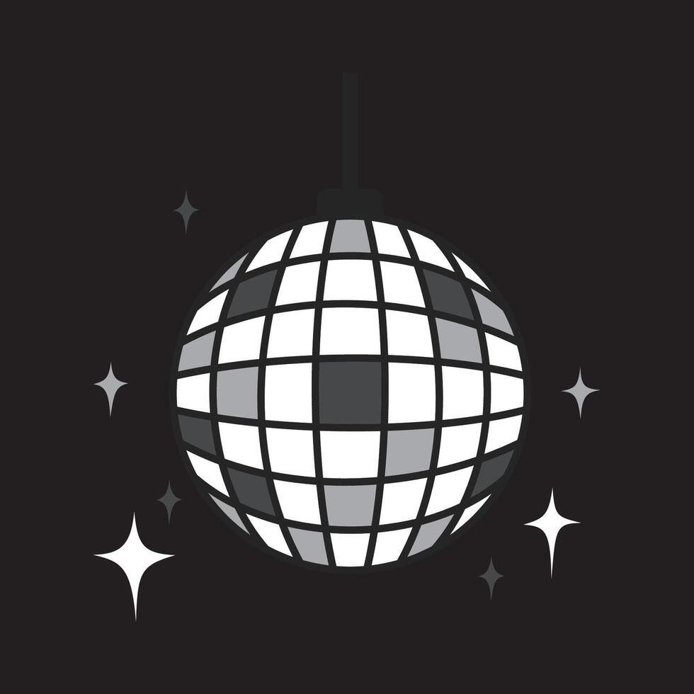 disco lamp silhouette design. discotheque party decoration. vector