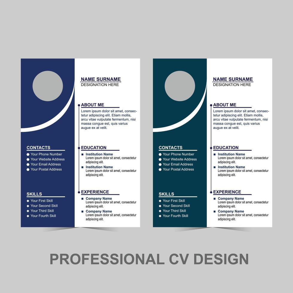 Professional CV Design vector