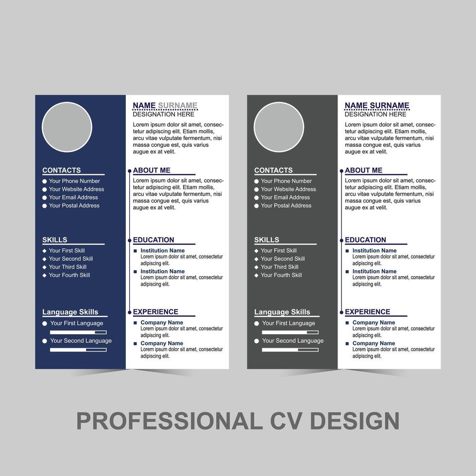 Professional CV Design vector