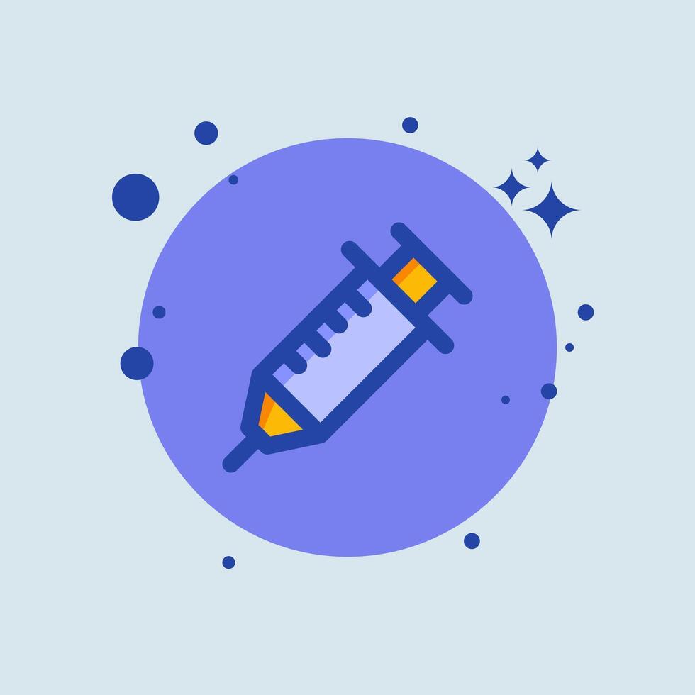 Inject flat illustration. Medicine signs illustration. vector