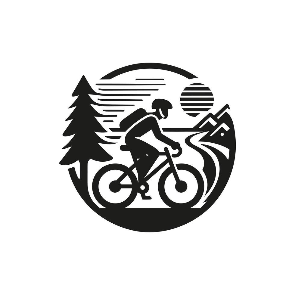 Travel bicycle silhouette illustration vector