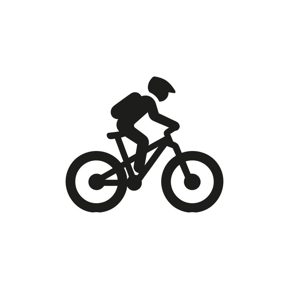 Mountain bike silhouette logo illustration vector