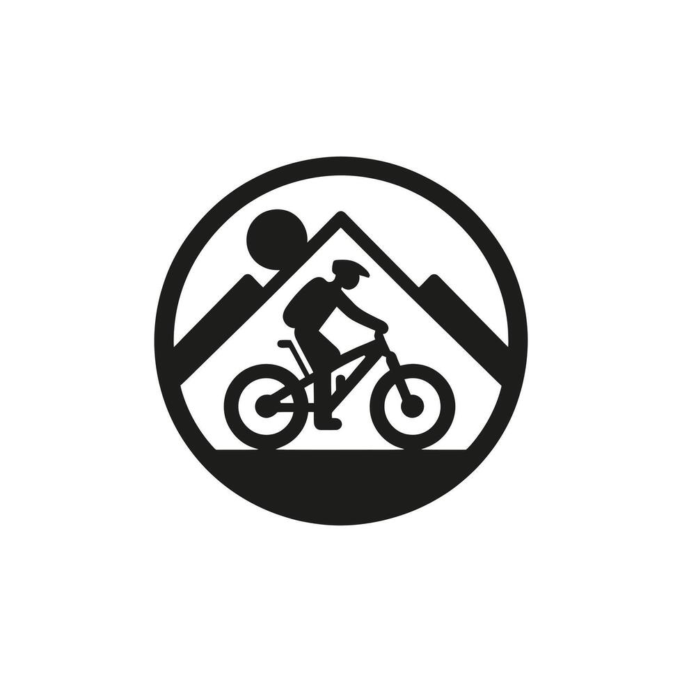 Mountain bike silhouette logo illustration vector