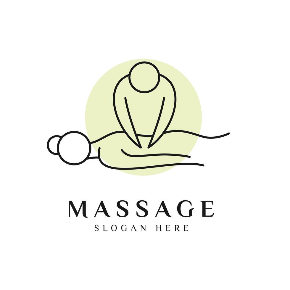Body Massage Logo Design Icon Illustration vector