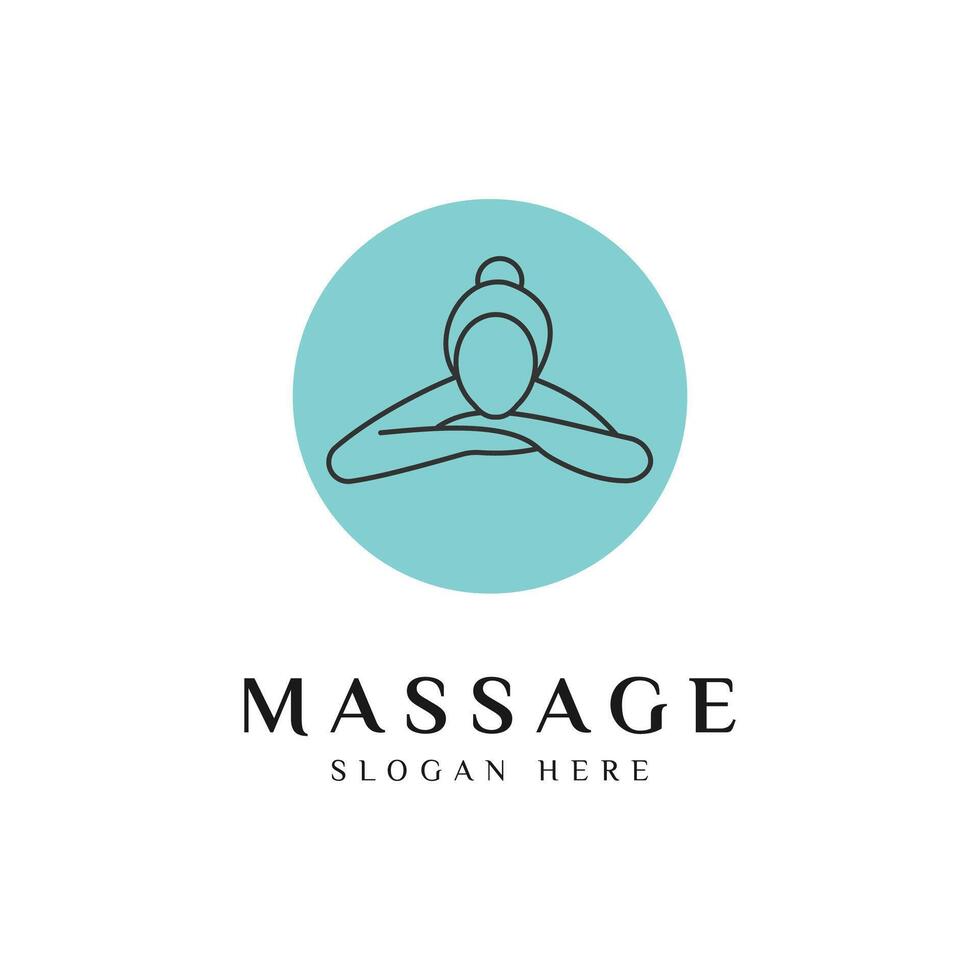 Body Massage Logo Design Icon Illustration vector