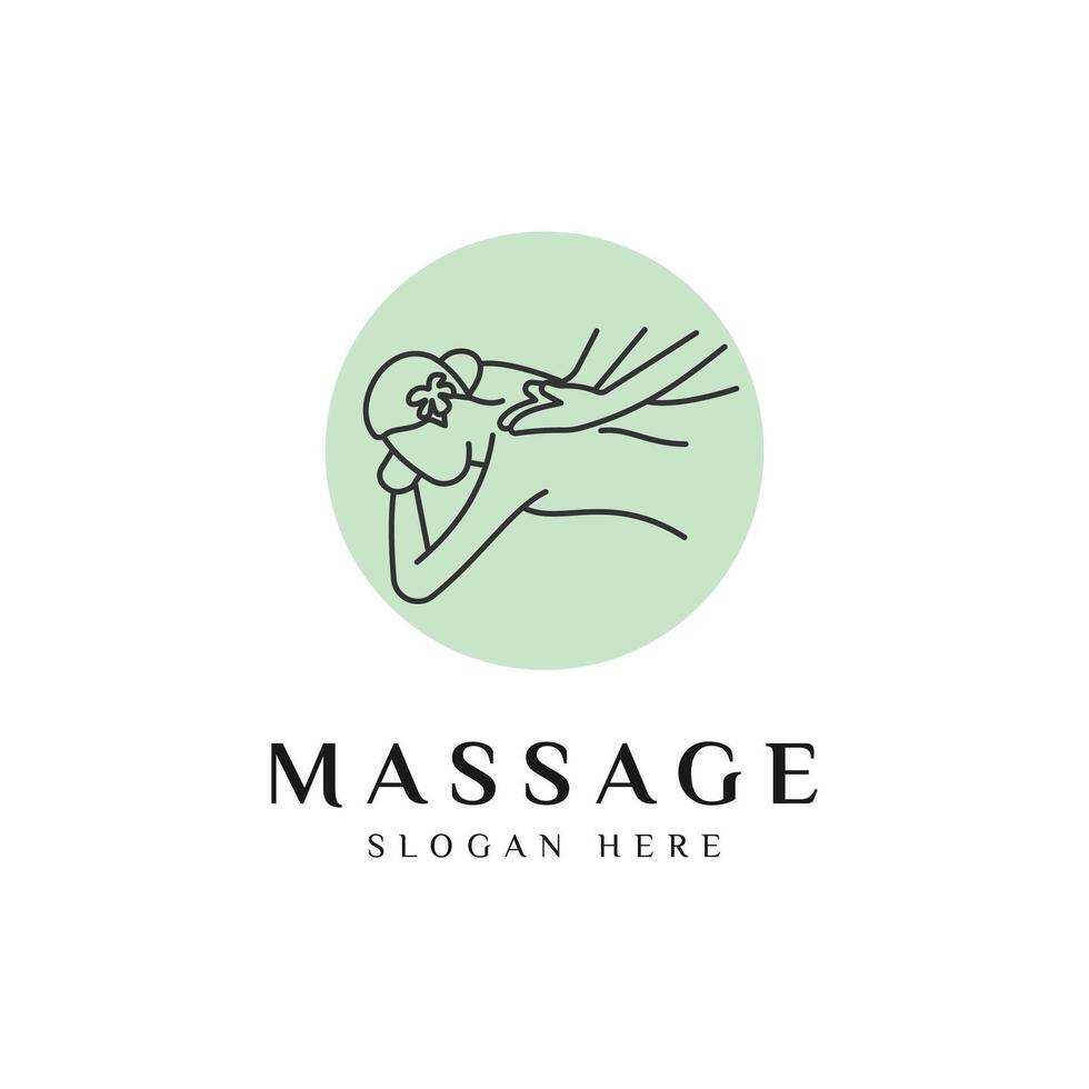 Body Massage Logo Design Icon Illustration vector