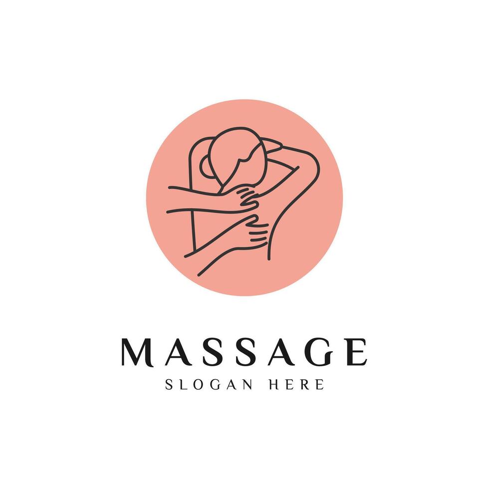 Body Massage Logo Design Icon Illustration vector