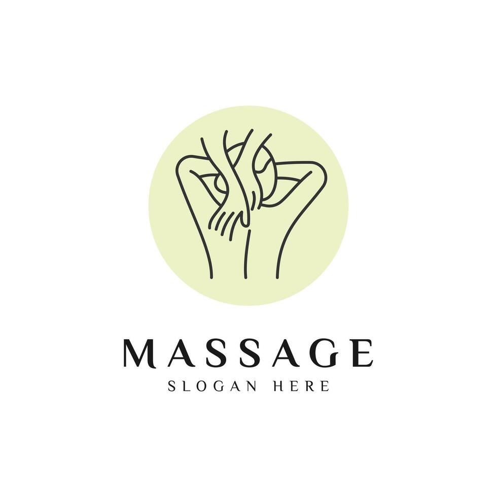 Body Massage Logo Design Icon Illustration vector