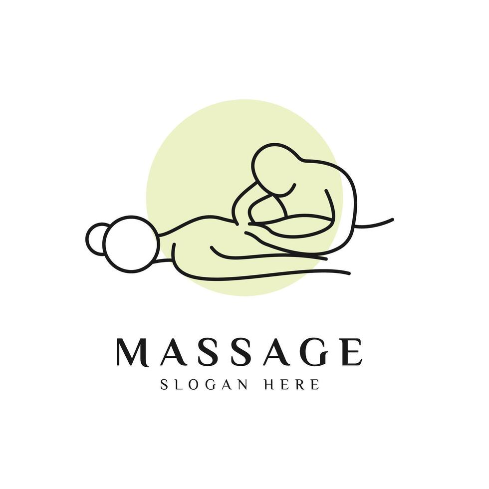 Body Massage Logo Design Icon Illustration vector
