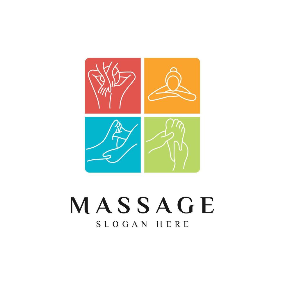 Body Massage Logo Design Icon Illustration vector