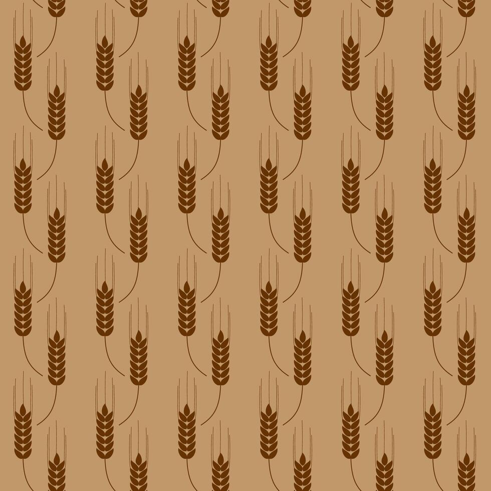 Seamless pattern with wheat vector