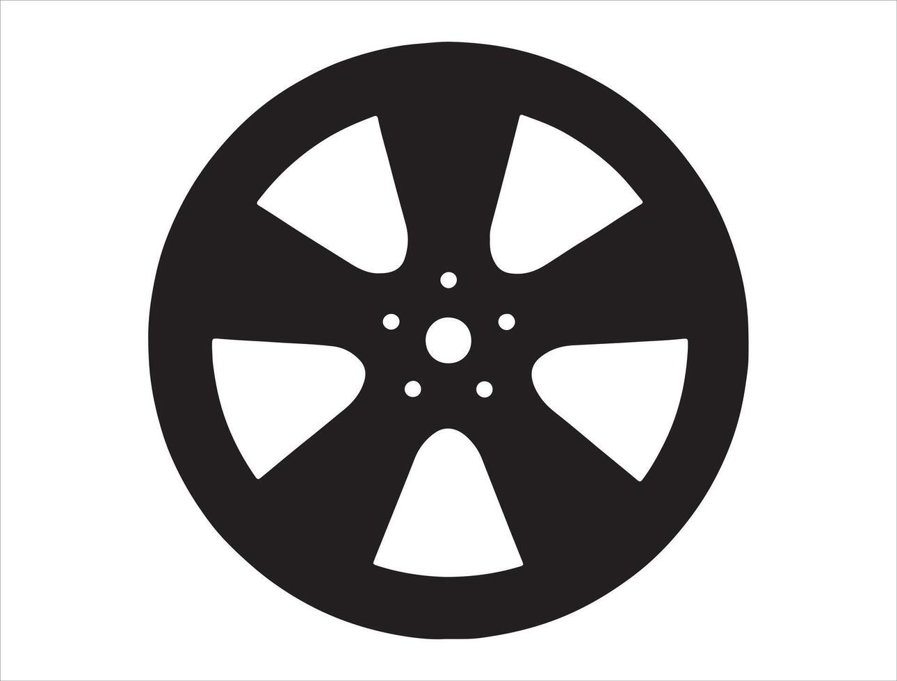 Car wheel silhouette on white background vector