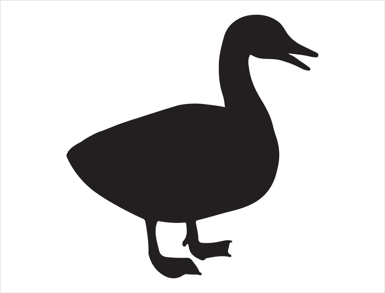 Duck silhouette on white background vector