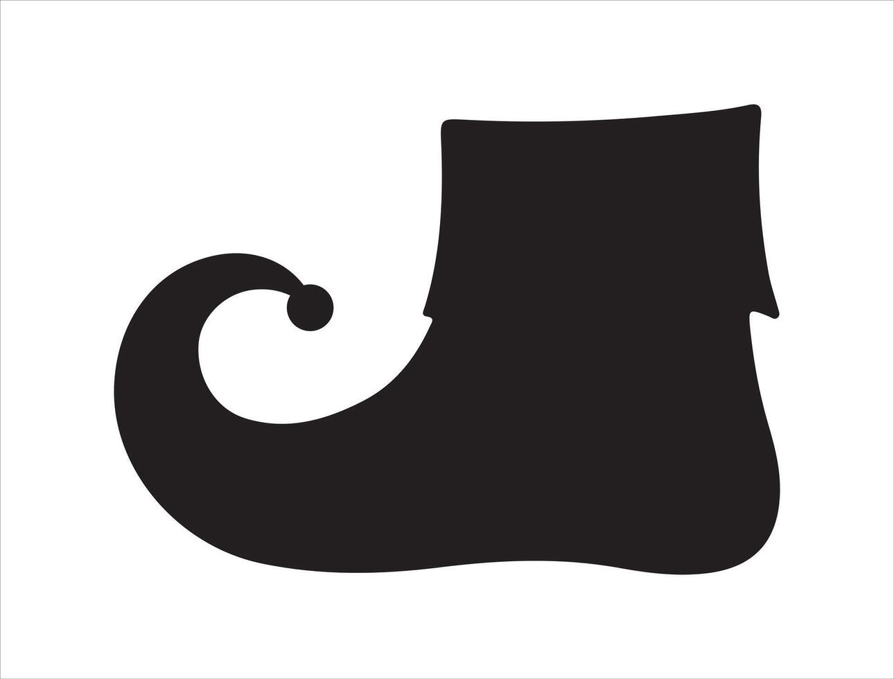 Elf shoes silhouette on white background vector