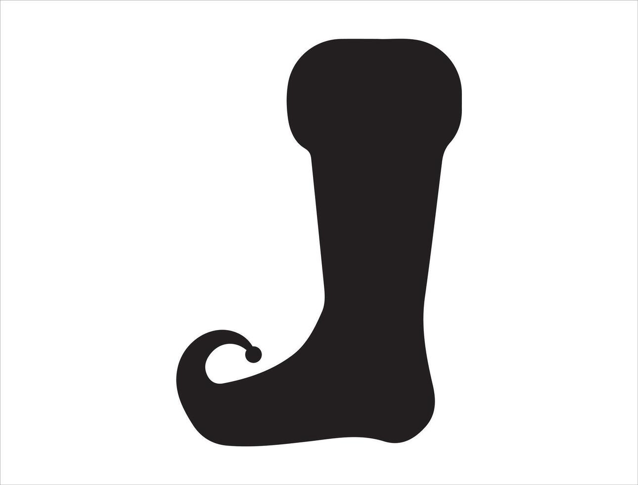 Elf shoes silhouette on white background vector
