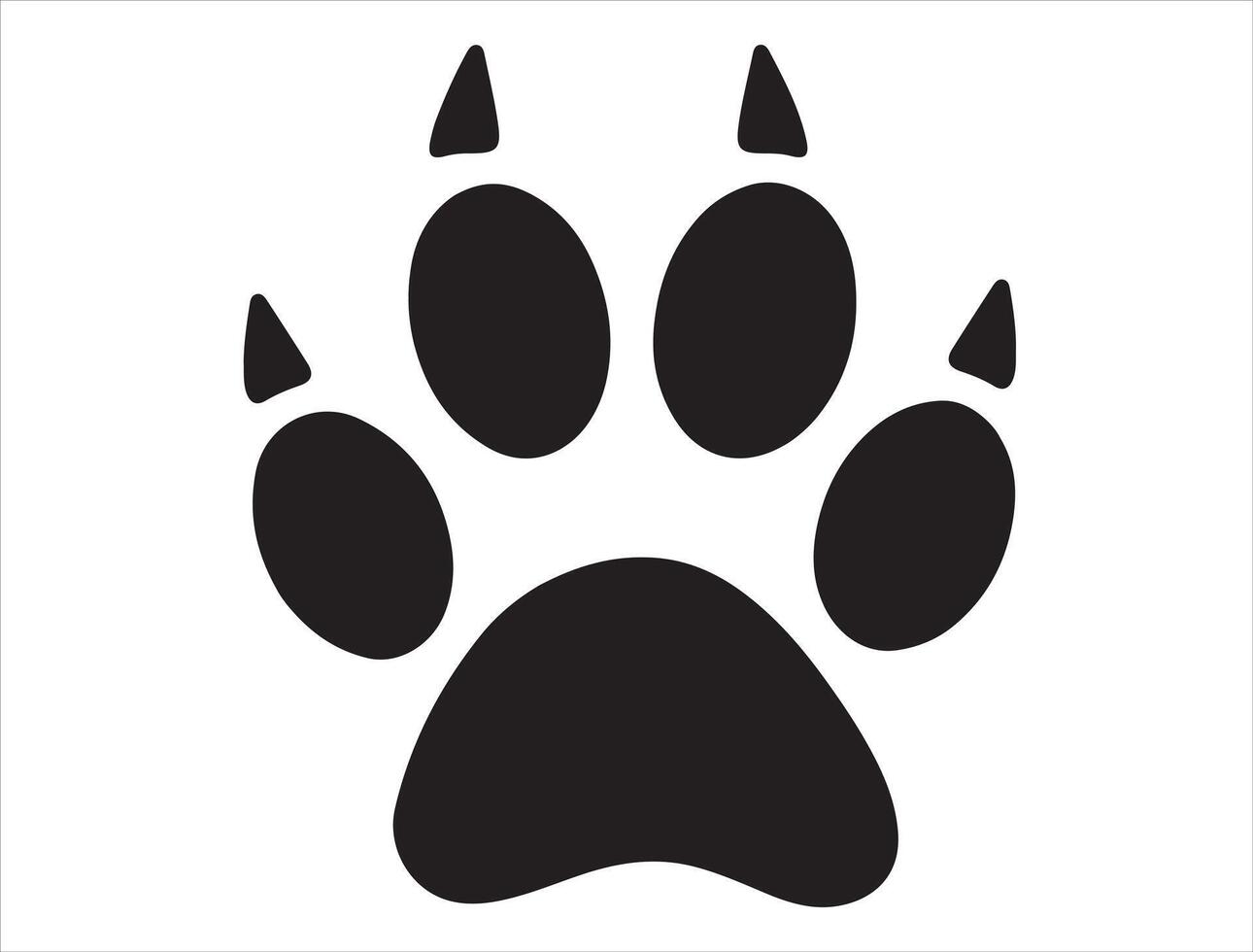 Bobcat paw silhouette on white background vector