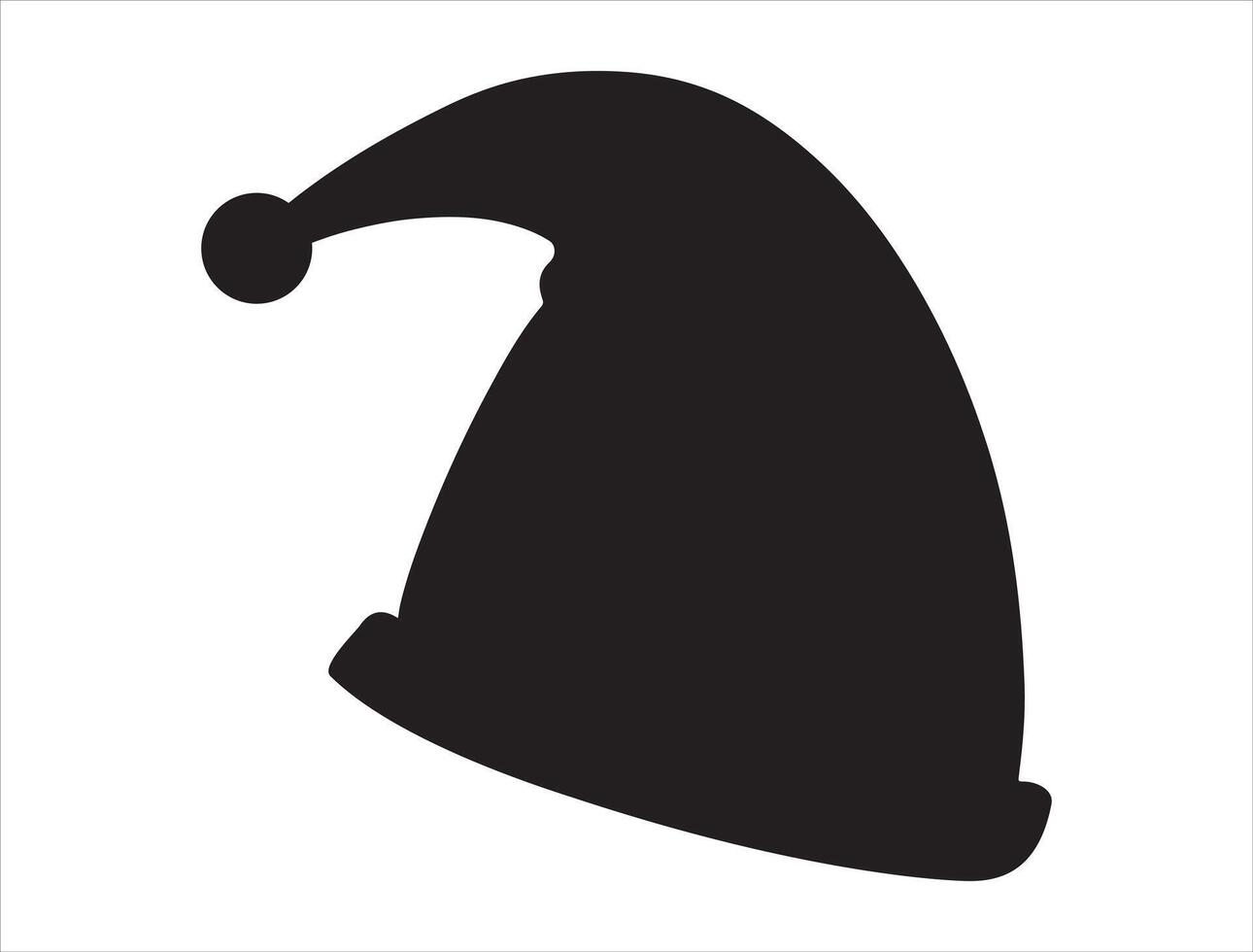 Elf hat silhouette on white background vector