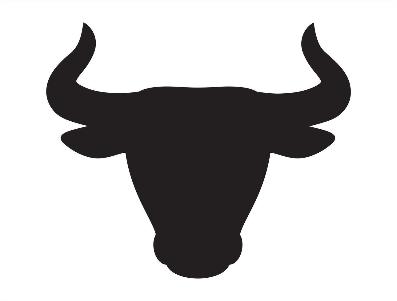 Bull head silhouette on white background vector