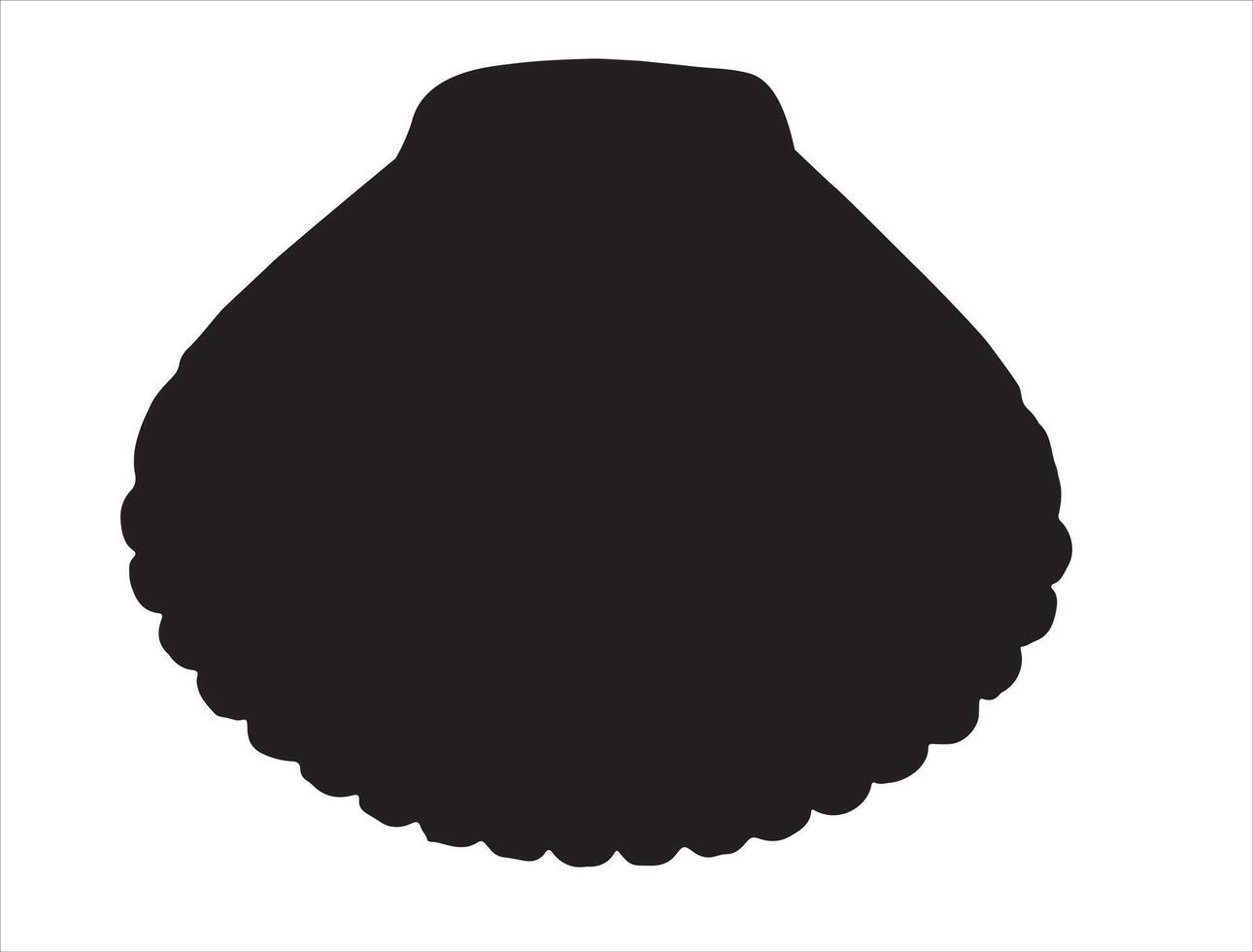 Clam shell silhouette on white background vector