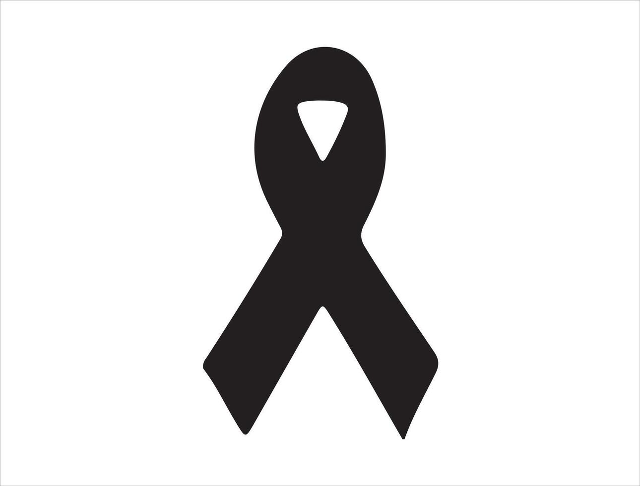 Cancer ribbon silhouette vector