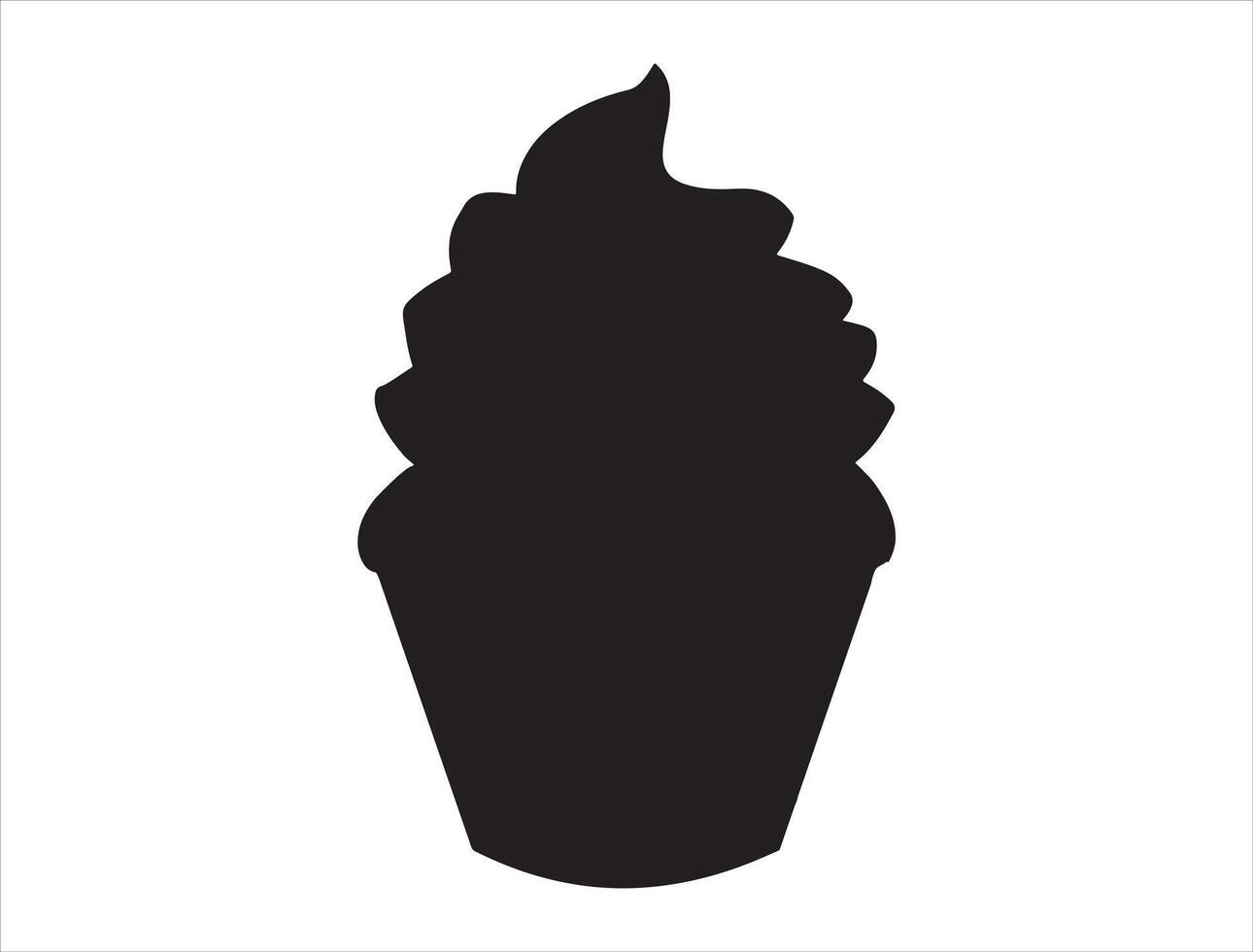 Cupcake silhouette on white background vector