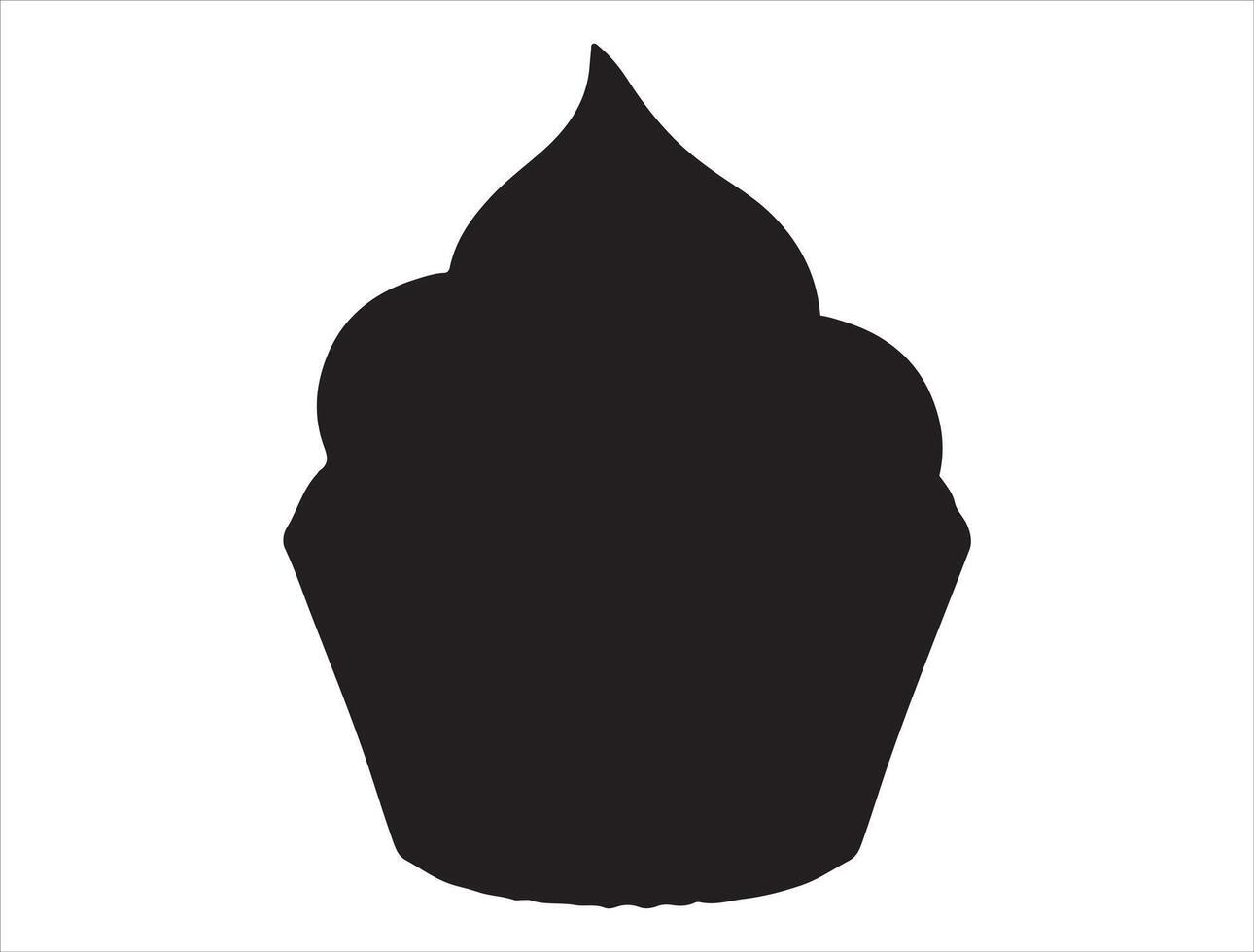 Cupcake silhouette on white background vector