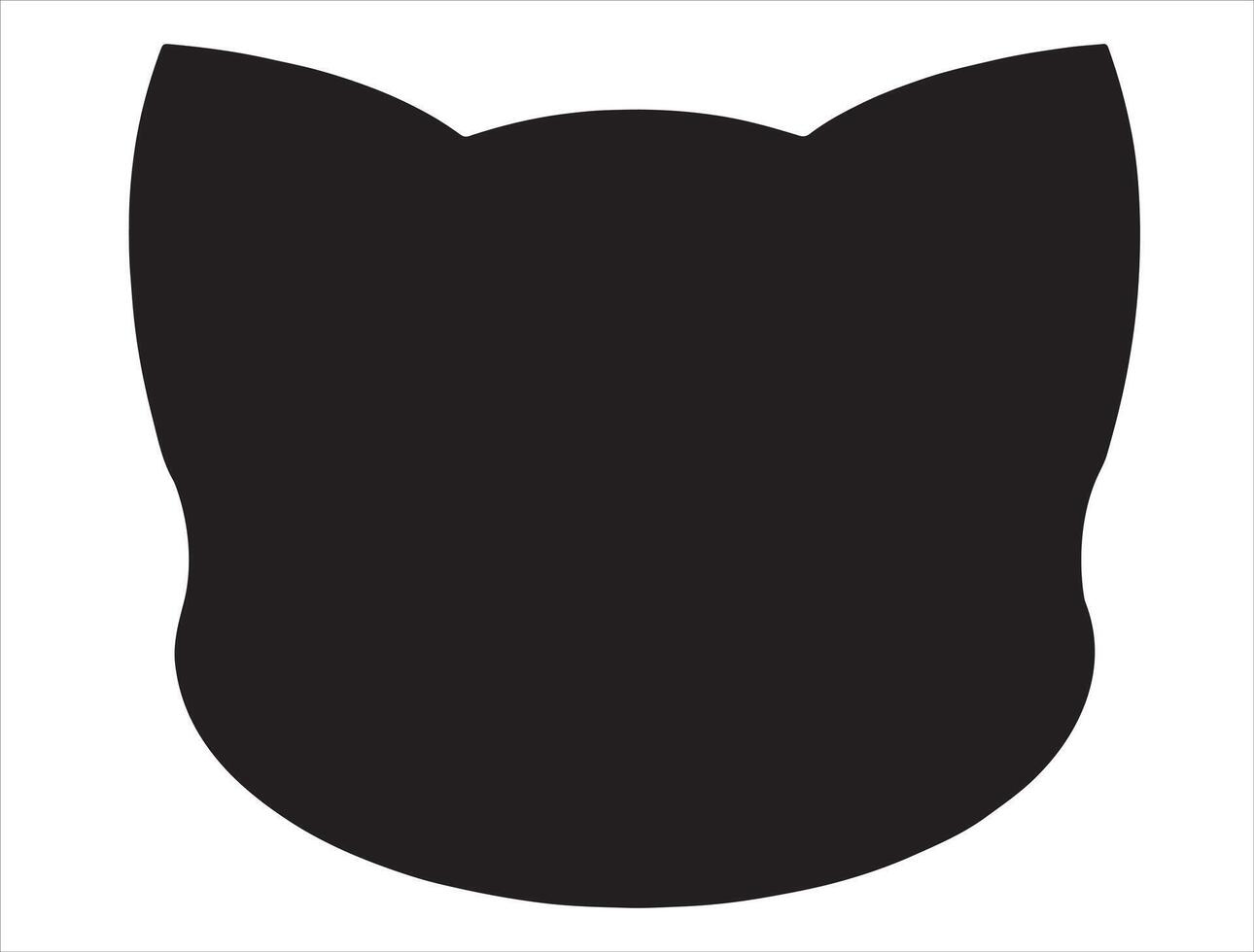 Cat head silhouette on white background vector