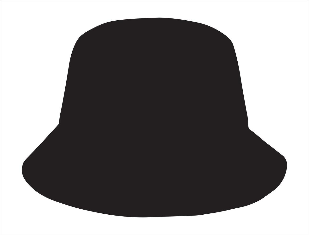 Bucket hat silhouette on white background vector