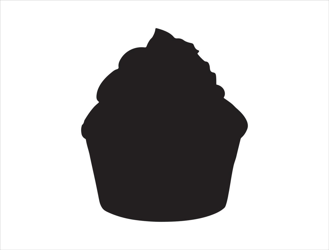 Cupcake silhouette on white background vector