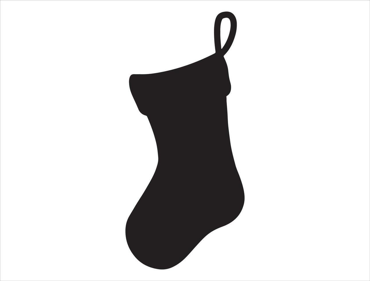 Christmas stocking silhouette on white background vector