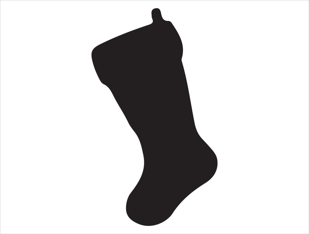 Christmas stocking silhouette on white background vector