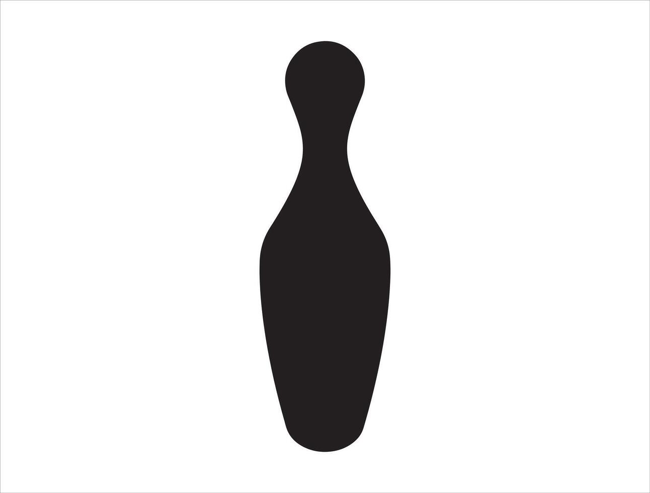 Bowling pin silhouette on white background vector