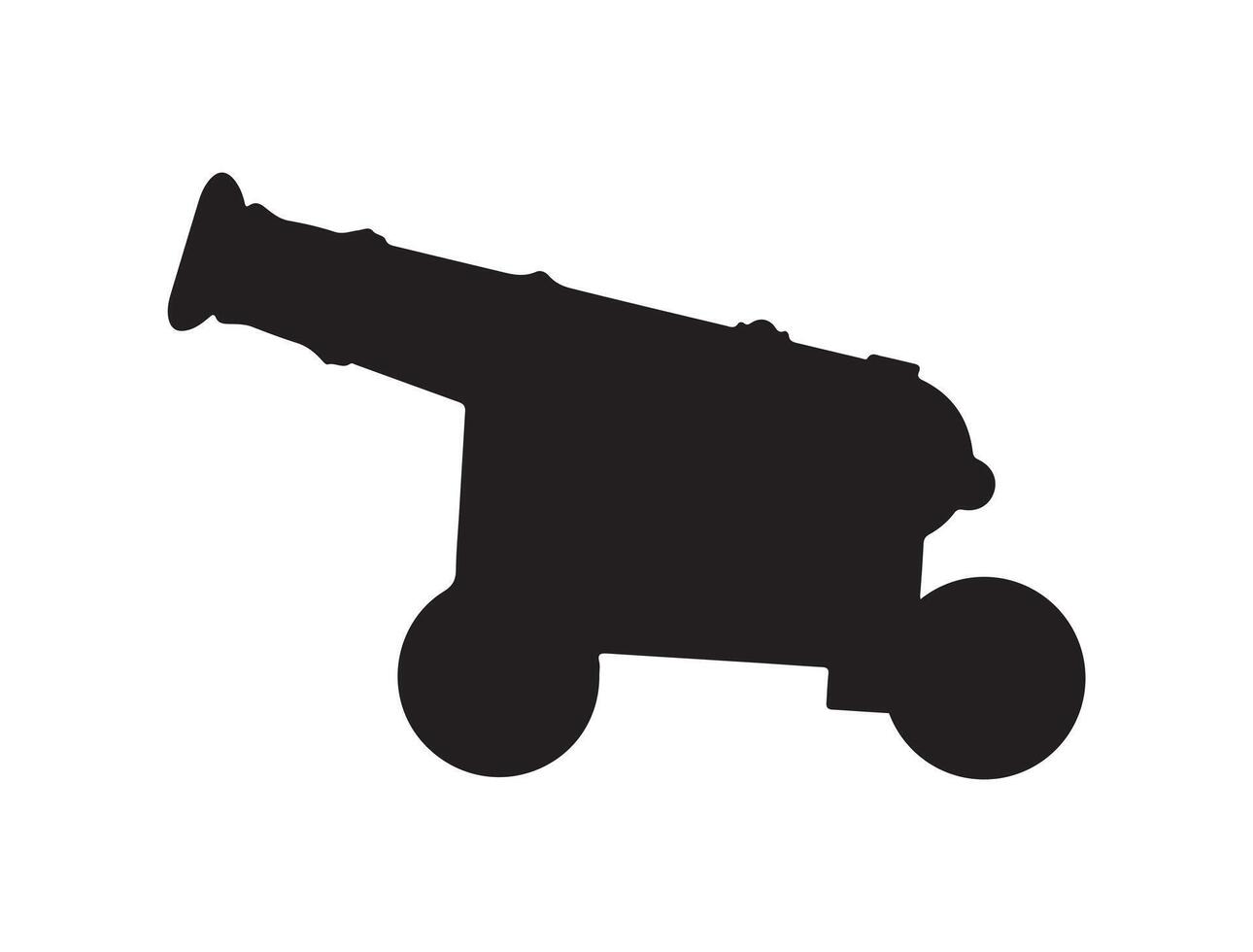 Canon silhouette on white background vector