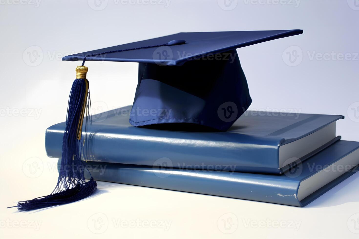 graduation hat and book for education day. Neural network photo